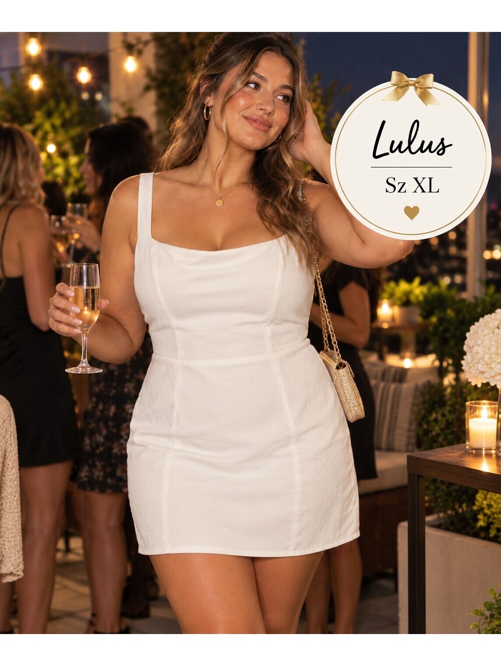 Lulus | XL | White Shimmer Mini Dress